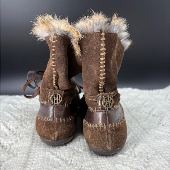 House of Harlow 1960 Rabbit Fur Slipper Bootie Moccasin Womens 36 Suede Leather - Picture 4 of 10